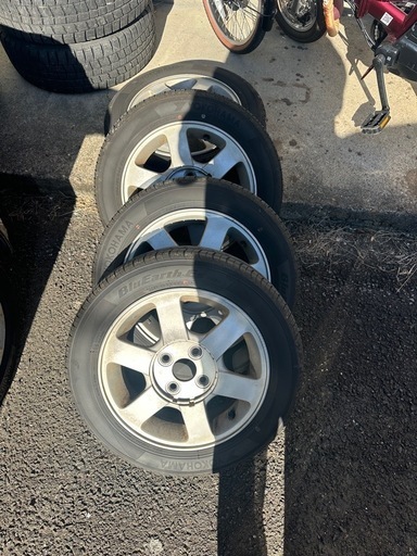 スズキエブリィ着用155/65R14夏用バリ山セットPCD100 4穴軽自動車用エンケイ三菱純正