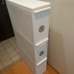フタ付きダストボックス　ゴミ箱 分別引出しステーションスリム 3...