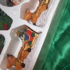 クリスマスグッズ♦サンタクロース★オーナメント★陶器製 イルミネーションライトの画像