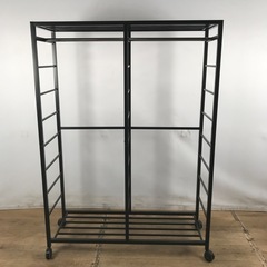 1158 スチールラック ハンガーラック 収納ラック 黒