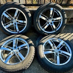 値下げ　メッキホイール　PCD114.3 5穴　215/55R1...