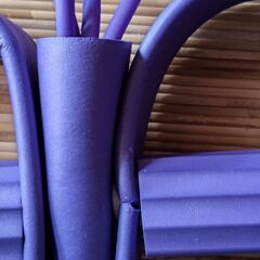 ゴムチューブでストレッチの画像