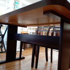 ダークブラウン木製ダイニングテーブルと椅子4脚 ☆ジモティ割あり☆ ダイニングテーブルセット 椅子4脚 ダークブラウン