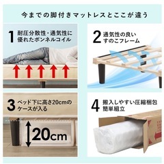 SSS脚付マットレスベッドの画像
