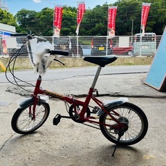 【✨‼️ちょっとしたお出かけに‼️✨】折りたたみ自転車 赤 軽量...