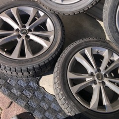 冬タイヤ ★ 245/45R17 ★ バリ山4本組 ★ PCD114のアルミ付き ★  スカイライン レクサスの画像