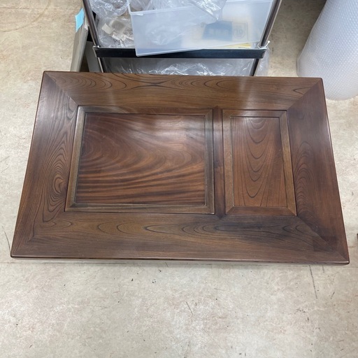 【中古品】火鉢　木製　引き出し付　古道具　昭和レトロ　骨董　横96cm 縦64cm 高さ38cm 　