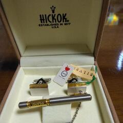 未使用、シルバー HICKOK(ヒコック)USA カフス＆タイピン