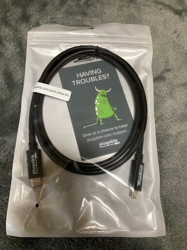 Plugable USB4 ケーブル 40Gpbs 240W 充電対応 1m [USB-IF 認証] - 8K モニタ x 1 4K モニターx 2 USB4 Thunderbolt 4 Thunderbolt 3 USB-C 互換
