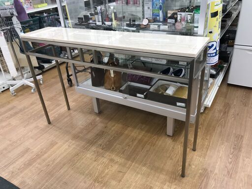 ★ジモティ割あり★  大理石テーブル ホワイト H90×W140×D30 クリーニング済み KJ7026