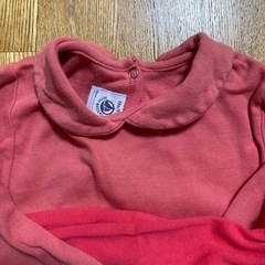 プチバトー襟付き長袖ロンパース２枚セットの画像