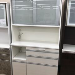 ★ジモティ割あり★ 松田家具 食器棚 ホワイト H206×W117×D49 クリーニング済み KJ7029