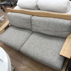 ★ジモティ割あり★ ニトリ 2掛けソファー ナチュラル/グレー H68×W187×D76 クリーニング済み KJ7033