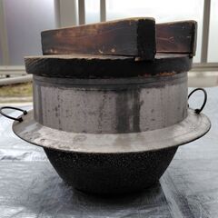 羽釜　木製厚蓋付