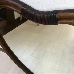 ハート型ミラー ラタン製の画像