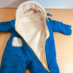 Piccolo ボア耳フード付きカバーオール（ブルー）サイズ80の画像