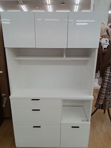 ★ジモティ割あり★ NITORI 食器棚 ホワイト H180×D41.5×W104.5 クリーニング済み TK3636
