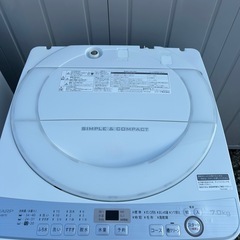 シャープ製　洗濯機　7kg 2019年製