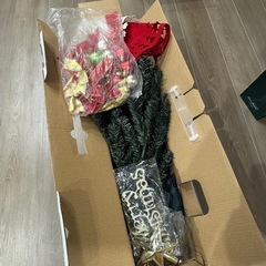 クリスマスツリー 120センチ  飾り・電球付きの画像