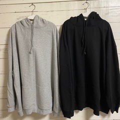 （決まりました）ビッグプルパーカー　ブラック&グレー2着セット　...