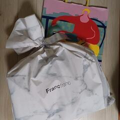 早い者勝ち！フランフラン　スヌード　グレー　新品未使用　ニット&エコファーの画像