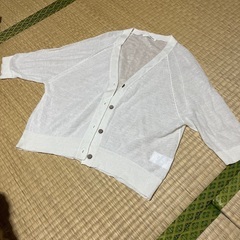 ★アフリカタロウ　カーディガン　フリーサイズ　七分袖　薄手　白　...