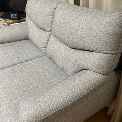 ニトリ　ファブリックソファ　2人掛け　グレーの画像