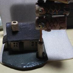 手作り陶器家と鯉のぼり
