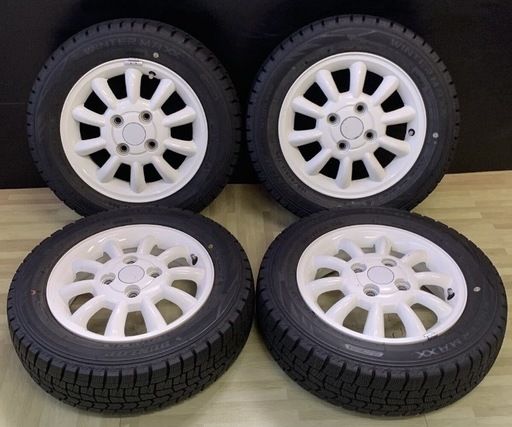155/65r13 DUNLOP WINTERMAXX 2022年　4本　スタッドレス タイヤ　Suzukiスズキ純正アルミホイール