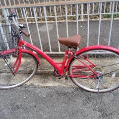 自転車　27インチ軽快自転車　外装6段変速付き　スタイリッシュなシティ自転車　キャリア付で通勤や買い物に最適！
の画像