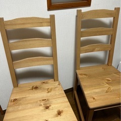 ［机、イス4脚セットでの引き渡し可］IKEA ダイニングチェアー...