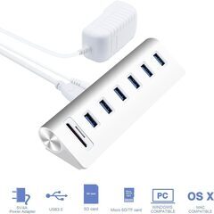 Anikks SD/TF カードリーダー搭載ハブ 6ポート US...