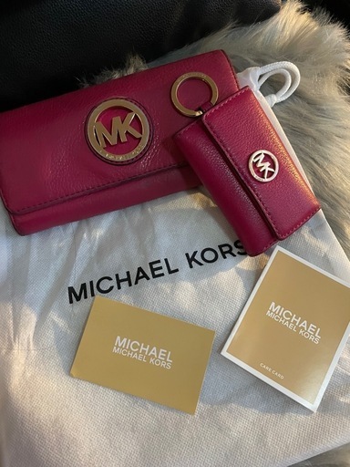 マイケルコース MICHEAL KORS 財布 長財布 キーケース セット ピンク ホットピンク