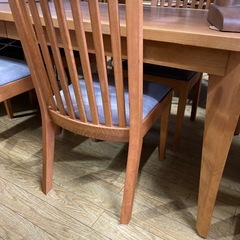 3/8🌸値下げしました！⭐️オシャレ⭐️朝日木材加工 5点ダイニングセット 天然木 引き出し付き 4人掛け No.1508 KE　の画像