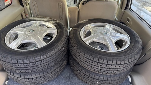 155/65R13 冬タイヤ　アルミホイール付