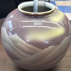 九谷焼　阿古　花瓶　壺　紫山の図の画像