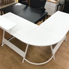 ★ジモティ割あり★  L字デスク ホワイト H75×W127×D...