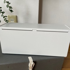 MUJI 無印良品スチールタップ収納箱フラップ式・ホワイトグレー