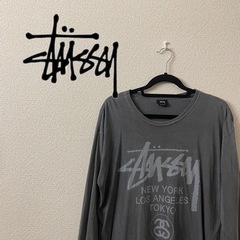 【美品】Stüssy WORLD TOUR L/S TEE グレー