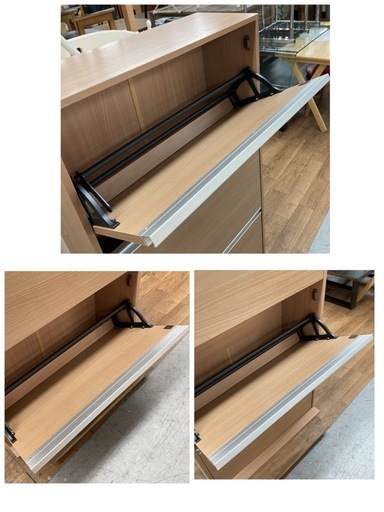 S735 ⭐ 薄型スリムシューズボックス 下駄箱 フラップ扉 幅70cm USED S735 薄型スリムシューズボックス 下駄箱 フラップ扉 幅70cm