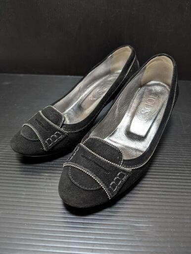 TOD'Sトッズ/黒ベロアパンプス
