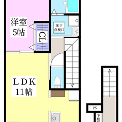 (新築ペット可)【大和町吉岡・2階】賃料6.2万～/月（1LDK）（仲介手数料不要！） − 宮城県
