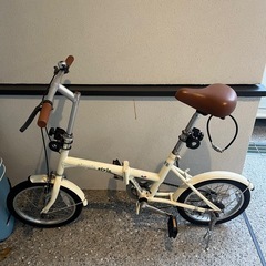 折りたたみ自転車　16インチ　アイボリー