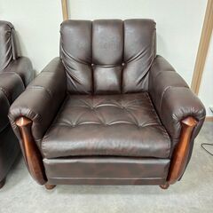 シングルソファー 厚みのある一人用ソファー 合皮 ビンテージ レトロ メーカー不明 サイズ W(幅) 76 H(高さ) 73 D(奥行) 70 / 座面高／35   2台★K2776Zの画像