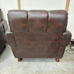 シングルソファー 厚みのある一人用ソファー 合皮 ビンテージ レトロ メーカー不明 サイズ W(幅) 76 H(高さ) 73 D(奥行) 70 / 座面高／35   2台★K2776Zの画像