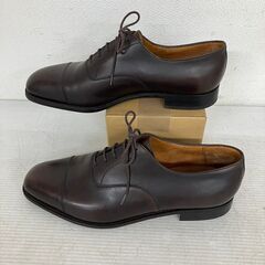 【美品】J.M.WESTON ジェイエムウェストン レザーシューズ ストレートチップ 純正シューツリー付き 9E 高級紳士靴 Y0543 の画像