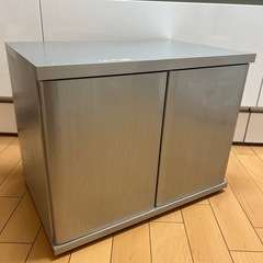 昭和レトロ ストレージボックス 2段 木製　観音開き プッシュ式...