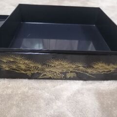 一段重箱(仕切り付き):鶴の画像