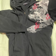 最終値下げ！超美品★ブラックパーカー★龍柄★3L★の画像