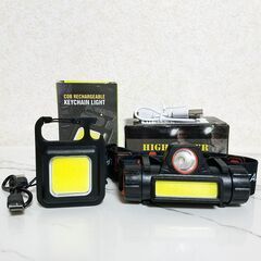 【セット販売】【新品】LEDヘッドライトとCOBライト★USB充...